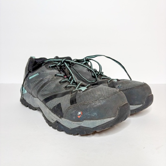 Merrell Fullbench 2 SD Steel Toe Safety Shoes Black and Gray Outdoor Shoes 9.5 - Picture 1 of 7